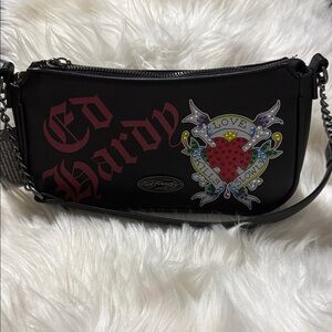 NEW Ed Hardy love, kill slowly black shoulder bag